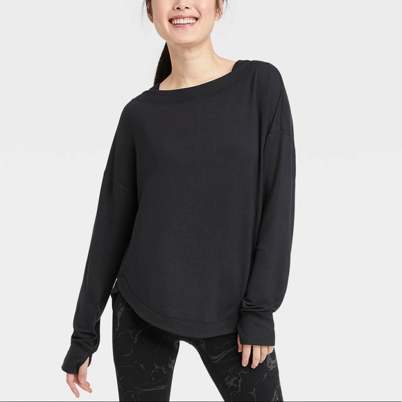 All in Motion™ Women's Super Soft Modal Sweatshirt - Black - Picture 1 of 4